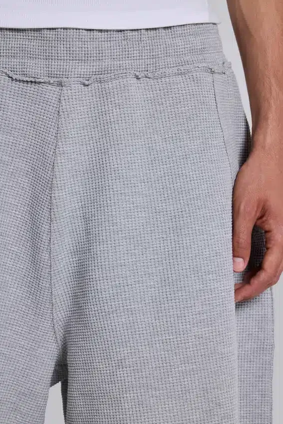 Grijze gemêleerde waffel-Monster Joggers-joggershort