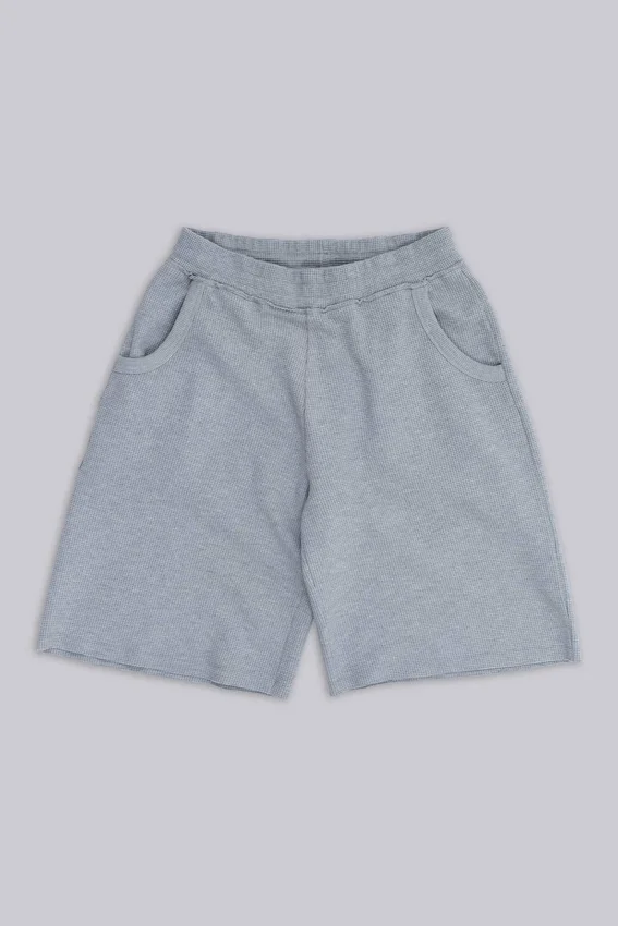 Grijze gemêleerde waffel-Monster Joggers-joggershort