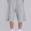 Grijze gemêleerde waffel-Monster Joggers-joggershort