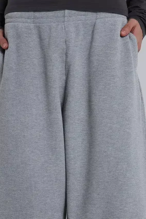 Grijze gemêleerde Waffle Monster Joggers