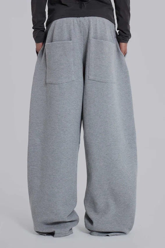 Grijze gemêleerde Waffle Monster Joggers