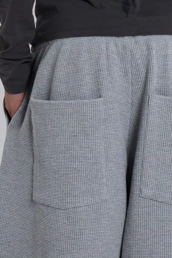 Grijze gemêleerde Waffle Monster Joggers