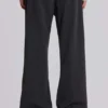 Grijze gestapelde bootcut-pakbroek