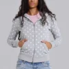 Grijze hoodie met stippen