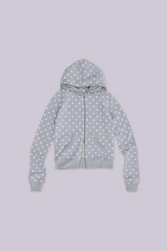 Grijze hoodie met stippen