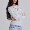Grijze hoodie met stippen
