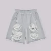Grijze Monster-short met distressed-effect