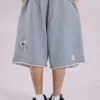 Grijze Monster-short met distressed-effect