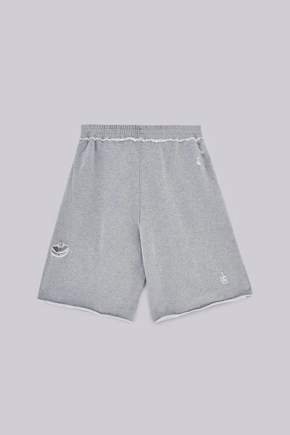 Grijze Monster-short met distressed-effect