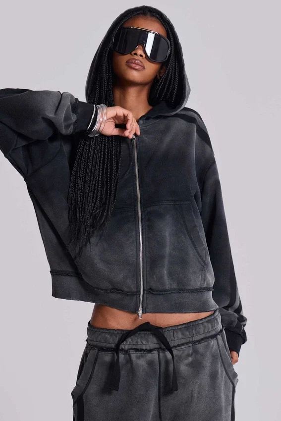 Grijze sportieve, baggy Monster Hoodie