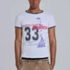 Heavenly T-shirt met ringer-rand