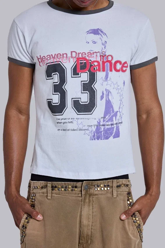Heavenly T-shirt met ringer-rand