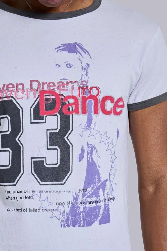 Heavenly T-shirt met ringer-rand