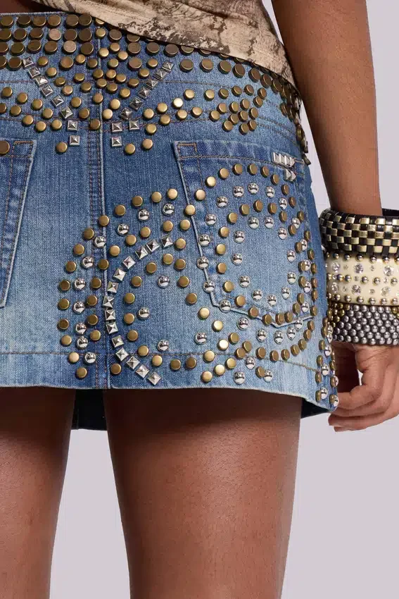 Hena-denimminirok met studs