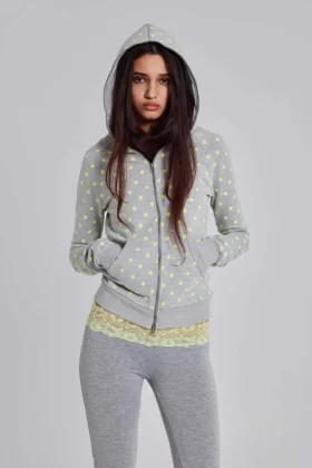 Hoodie met neonstippen