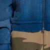 Hoodie met studs in sunfade-wafelstof