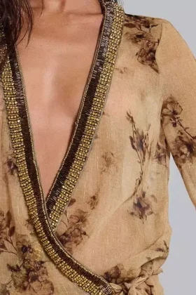Iberis chiffon wikkelminijurk