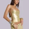 Idol metallic bandage-corsettop in goud