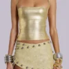 Idol metallic bandage-corsettop in goud