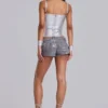 Ardor gecoate mini-denimshorts in zilver