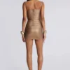 Idol metallic bandage-minijurk in brons