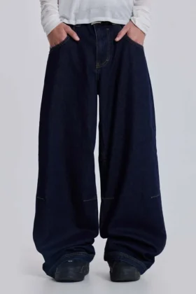 Indigo Colossus baggy jeans met lage taille