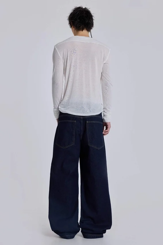 Indigo Colossus baggy jeans met lage taille