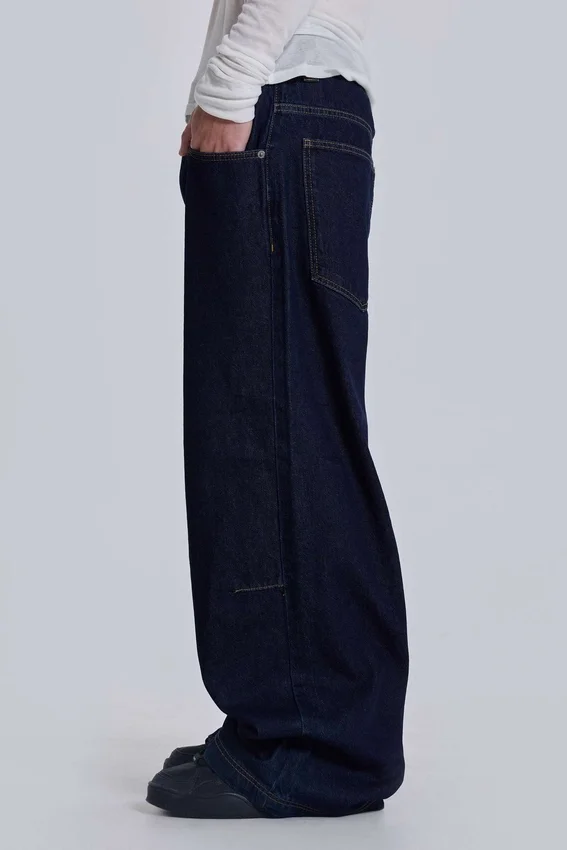Indigo Colossus baggy jeans met lage taille