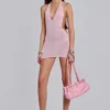 Infinity halter-minijurk in roze