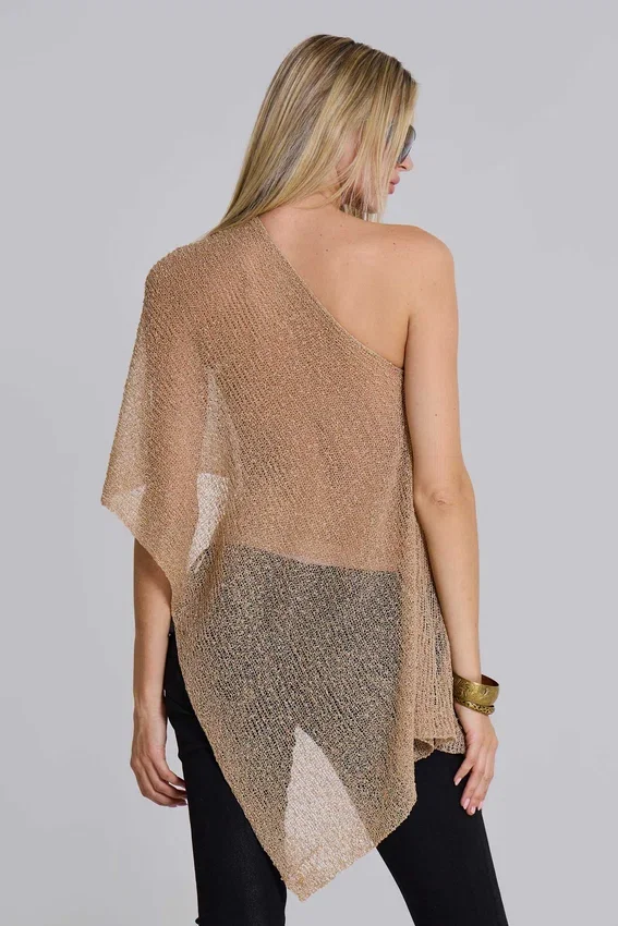 Infinity multiway gebreide cape in zandkleur