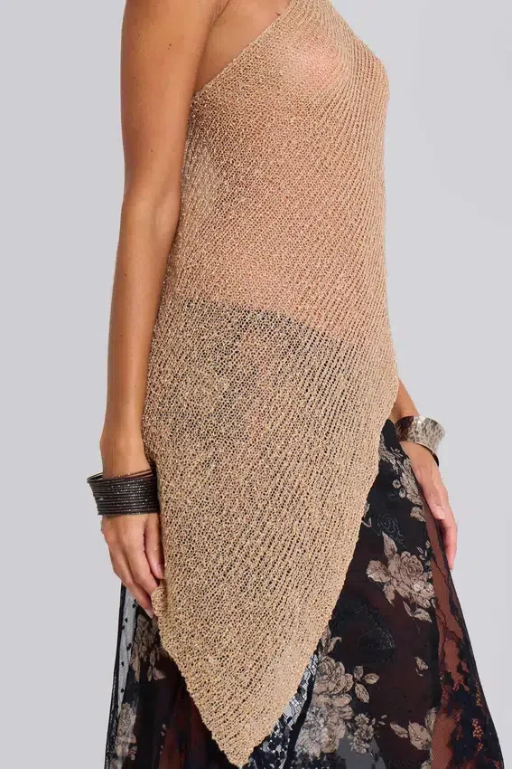 Infinity multiway gebreide cape in zandkleur