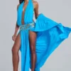 Irvin met de hand versierde rugloze maxi-jurk