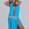 Irvin met de hand versierde rugloze maxi-jurk