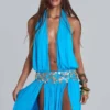 Irvin met de hand versierde rugloze maxi-jurk