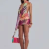 Kalmia mini-jurk met open rug