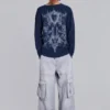 Kasper Digi Waffle marineblauw T-shirt