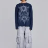 Kasper Digi Waffle marineblauw T-shirt