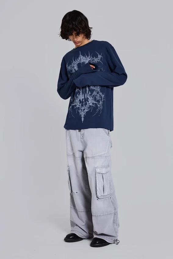 Grijze Decoy-cargobroek met gewassen look