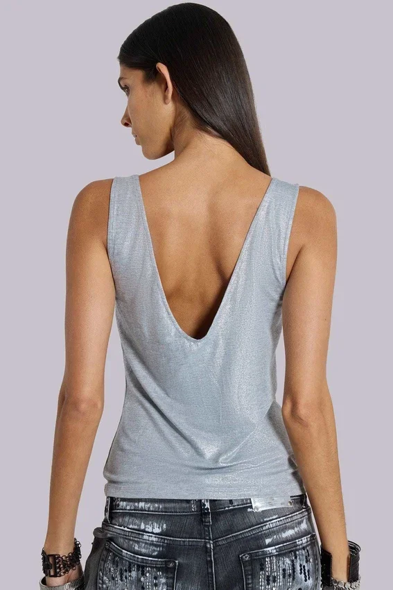Kate vesttop met studs en diep decolleté