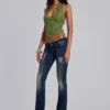 Kelsey skinny bootcut-Jeans met lage taille in donkere wassing