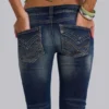 Kelsey skinny bootcut-Jeans met lage taille in donkere wassing
