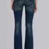 Kelsey skinny bootcut-Jeans met lage taille in donkere wassing