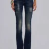 Kelsey skinny bootcut-Jeans met lage taille in donkere wassing