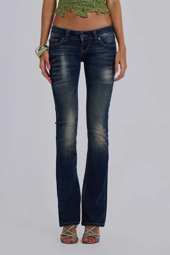 Kelsey skinny bootcut-Jeans met lage taille in donkere wassing