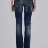 Kelsey skinny bootcut-Jeans met lage taille in donkere wassing