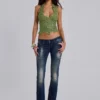 Kelsey skinny bootcut-Jeans met lage taille in donkere wassing