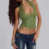 Kelsey skinny bootcut-Jeans met lage taille in donkere wassing