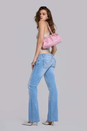 Kelsey skinny bootcut-Jeans met lage taille in lichte wassing