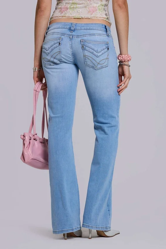 Kelsey skinny bootcut-Jeans met lage taille in lichte wassing