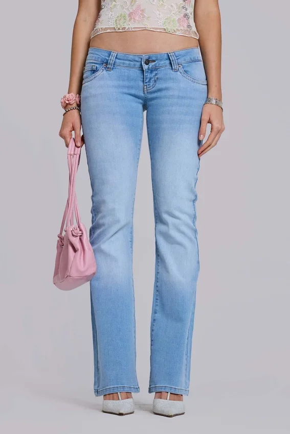 Kelsey skinny bootcut-Jeans met lage taille in lichte wassing